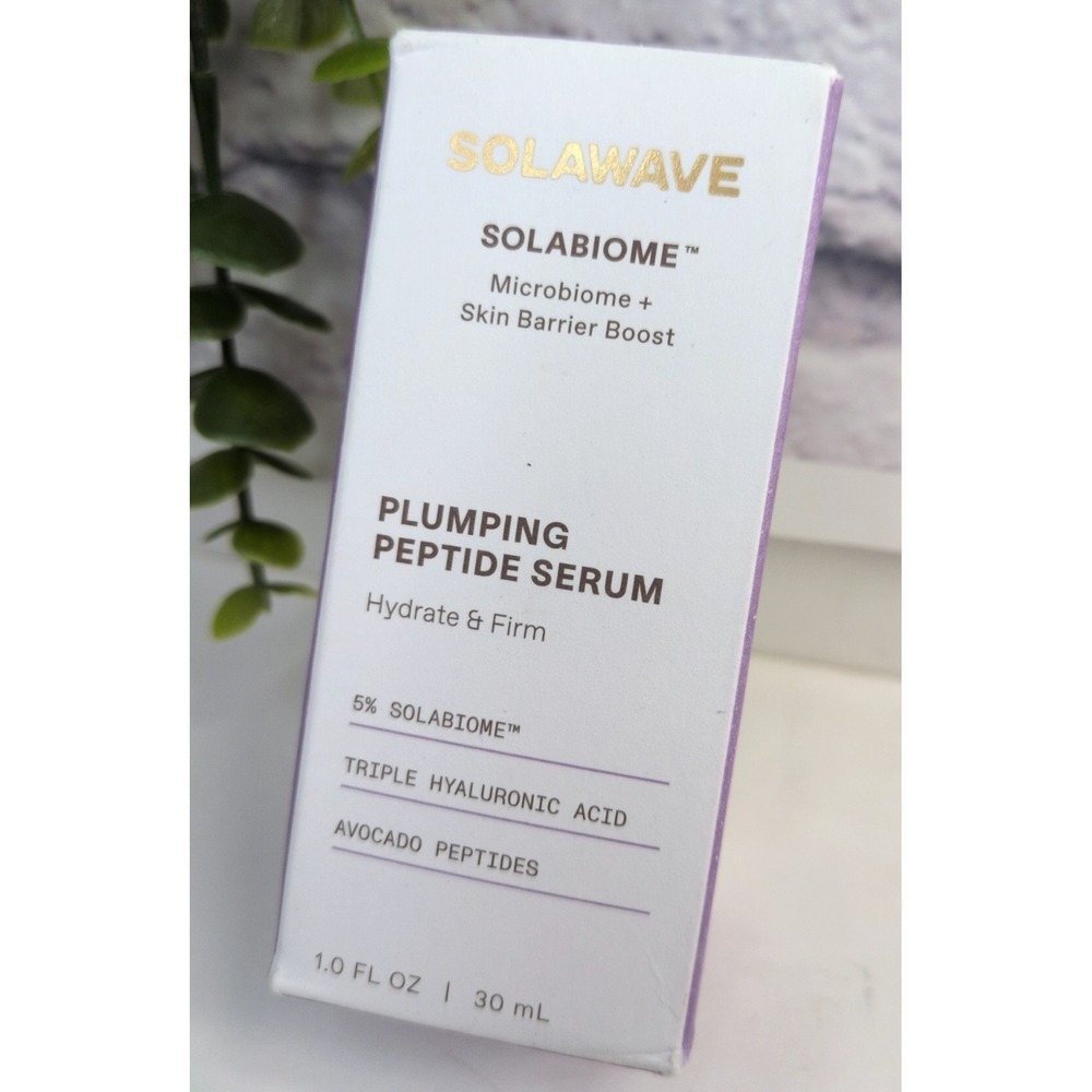 NIB!🥰Solawave Solabiome Plumping Peptide Serum Hydrate Firming 1.0oz/30 ml Skin